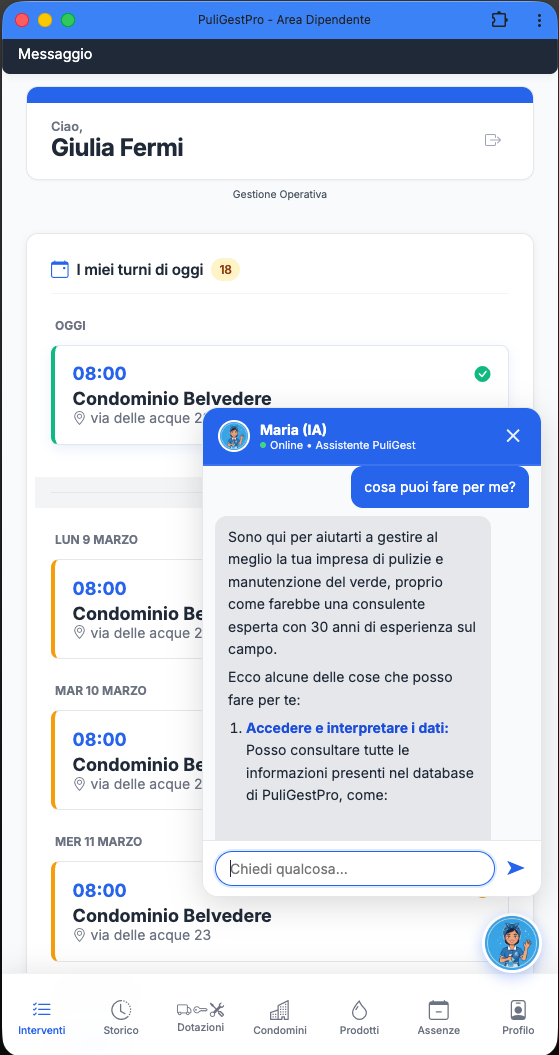 Assistente Virtuale Operaio